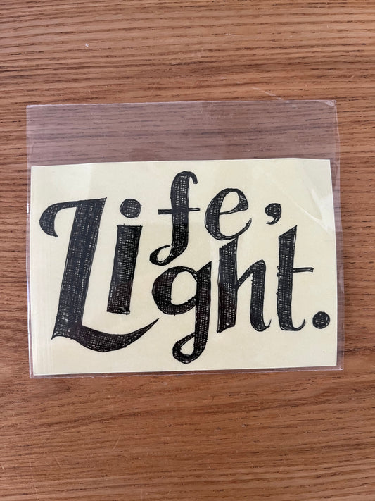 透明防水贴纸  Life/Light Sticker  透明防水貼紙 Life/Light