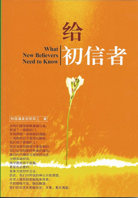 給初信者 簡體What New Believers Need to Know Chinese Simplified 给初信者(简)